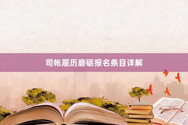 司帐履历磨砺报名条目详解