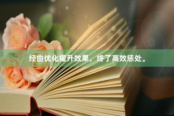 经由优化擢升效果，终了高效惩处。